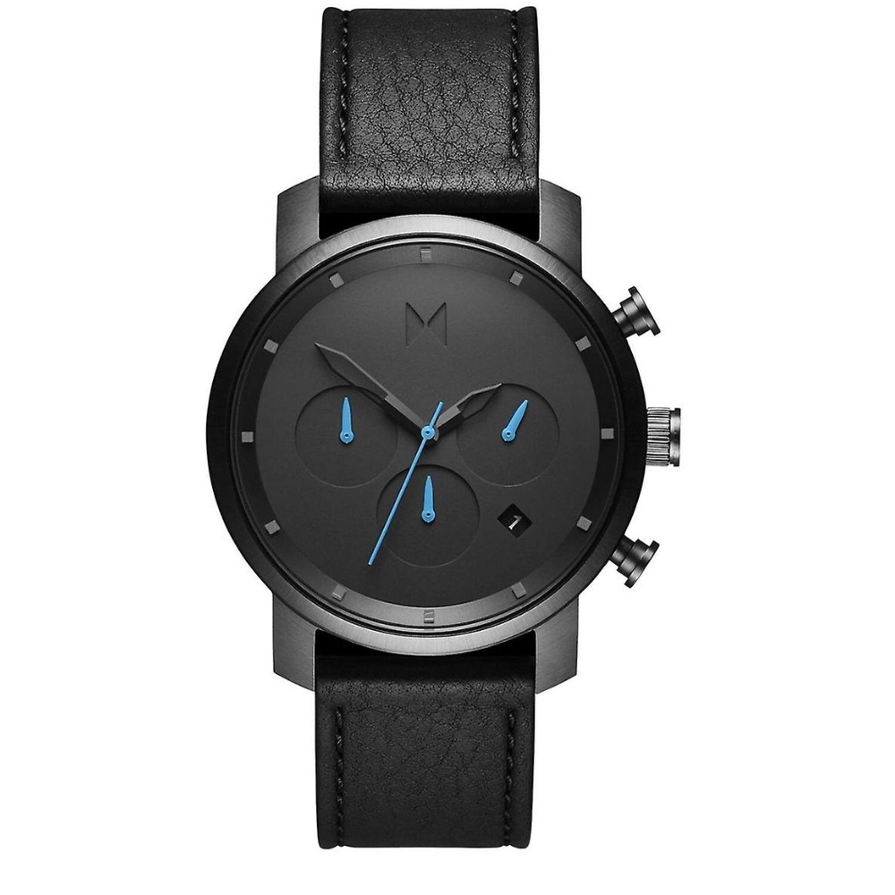MVMT Chrono Gunmetal Black Men's Watch Wristwatch Leather MC02-GUBL